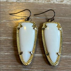 Kendra Scott White and Gold Earrings